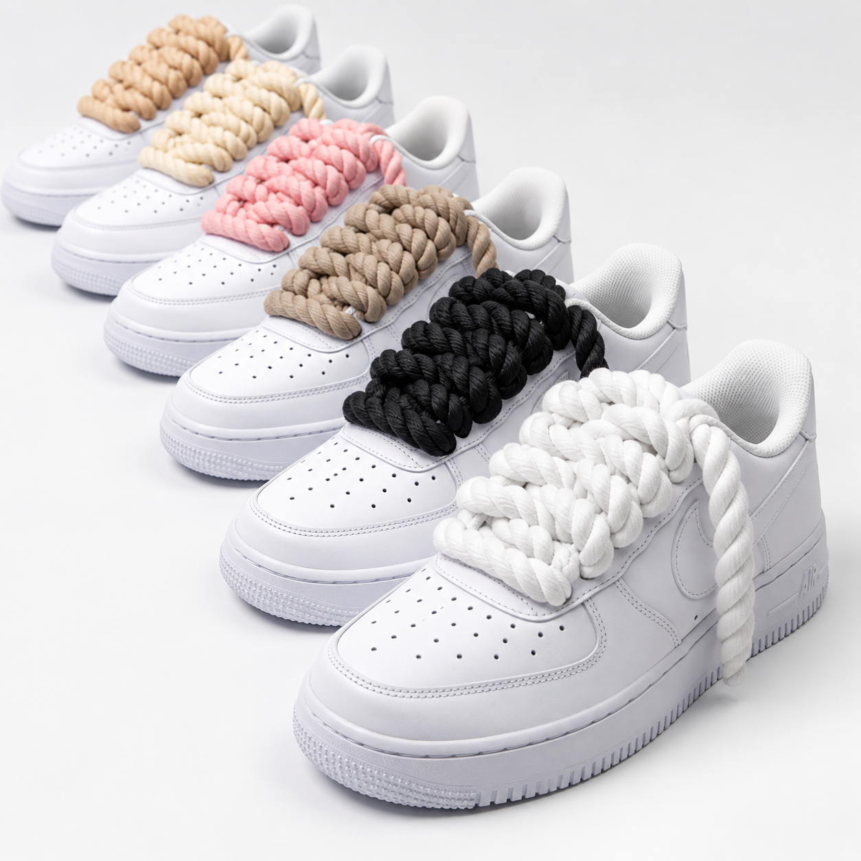 Nike Air Force 1 Custom cu șireturi rope în mai multe culori