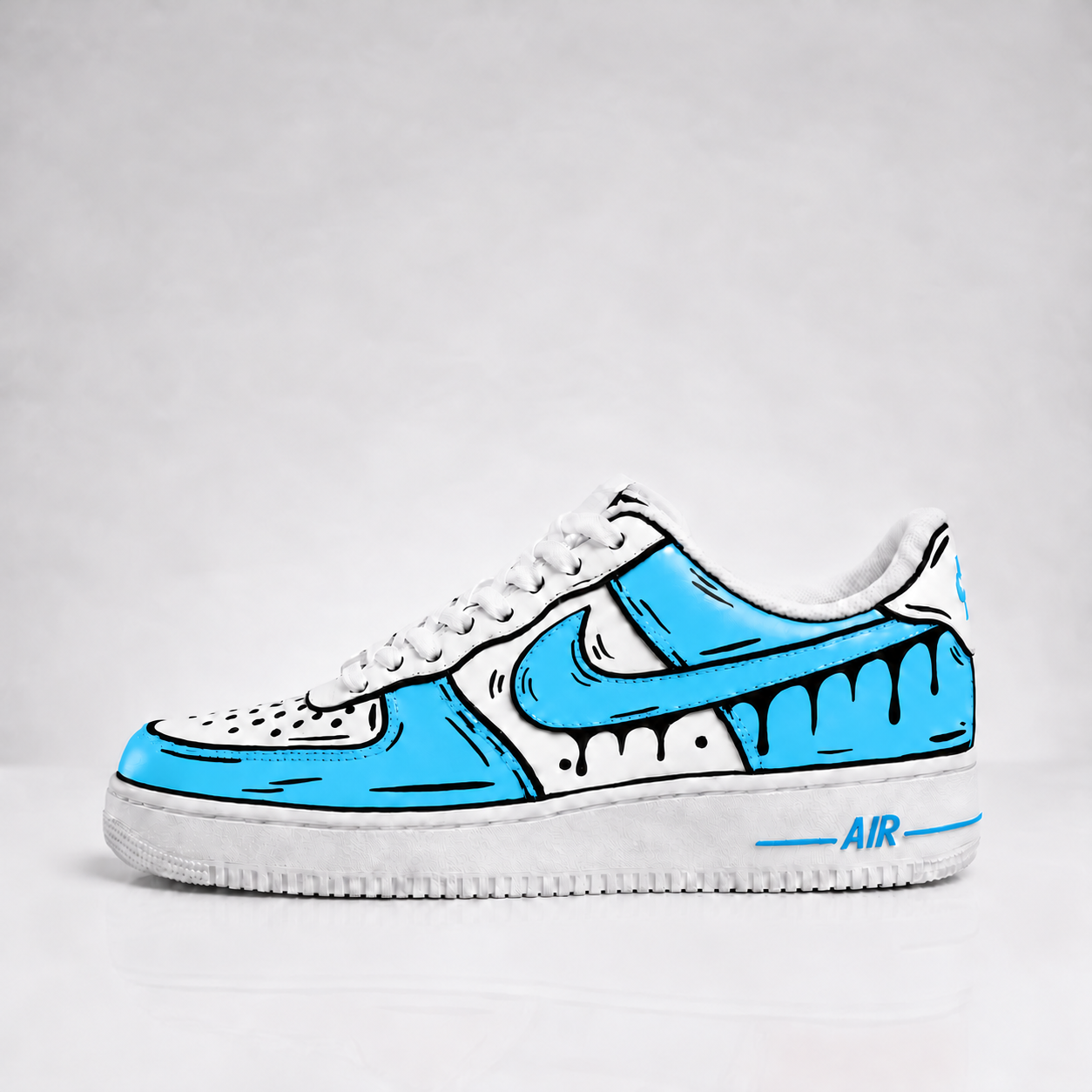 Nike Air Force 1 Custom Cartoon Drip albastru