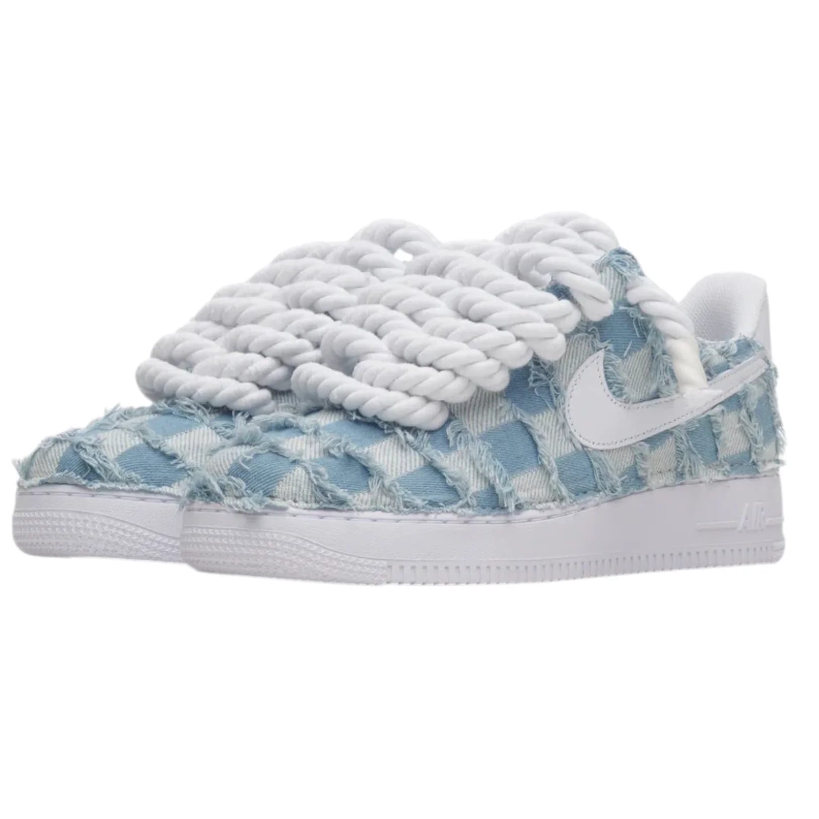 Nike Air Force 1 Custom White Denim, pereche