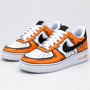 Nike Air Force 1 Custom Cartoon Drip portocaliu